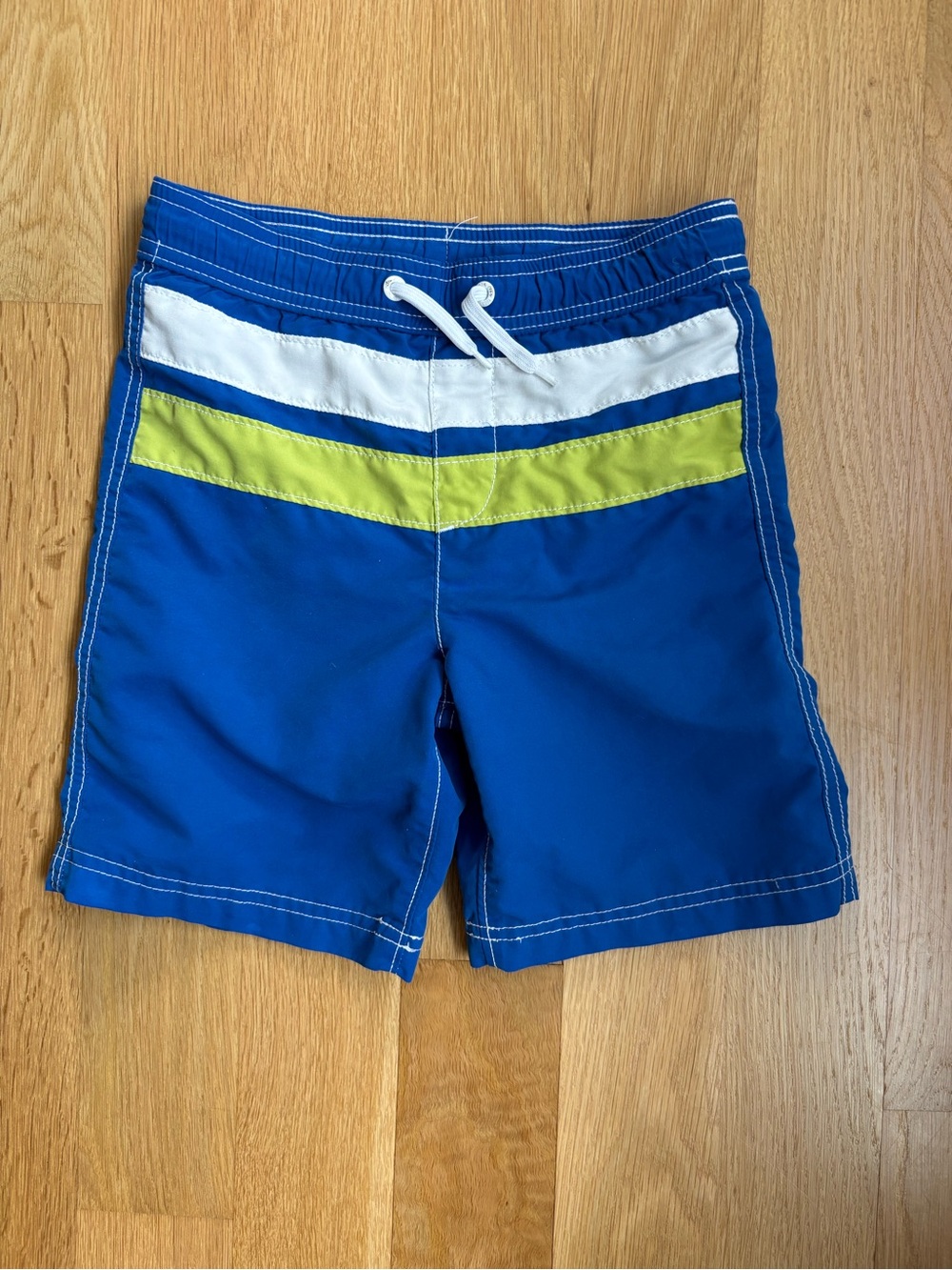 LANDS END Boys Blue Swim Shorts size 7 slim
